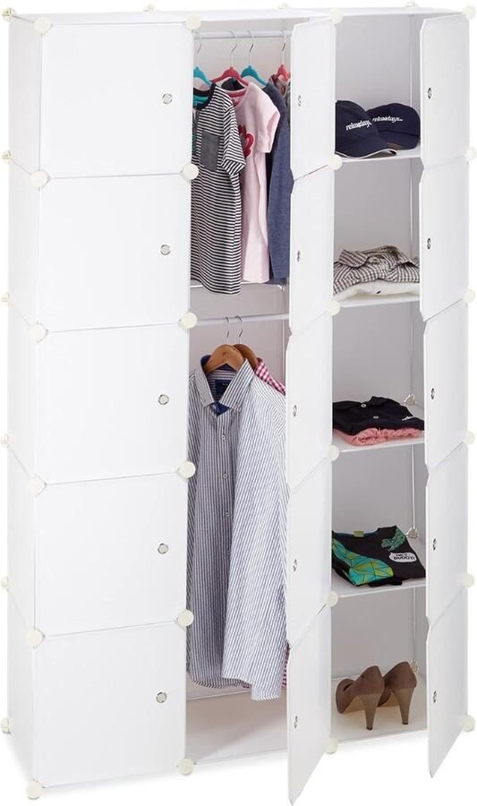 DailySupplies Dressing Kasten Kledingkast Kledingkasten Slaapkamer Organizer Wit