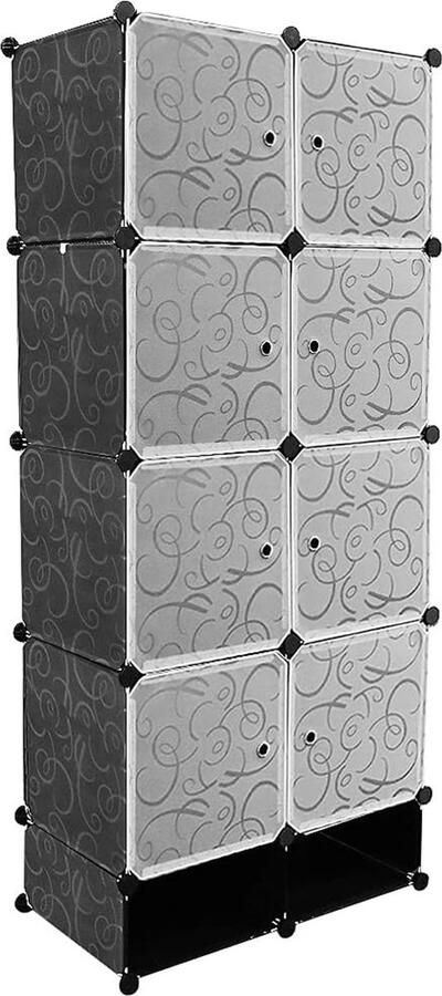 DailySupplies Dressing Kasten Kledingkast Kledingkasten Slaapkamer Organizer Wit met Zwart