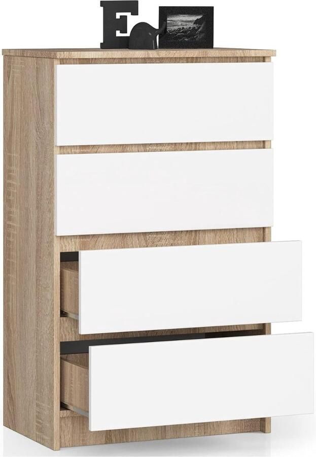 DailySupplies Dressoirs Kasten Ladekast Buffetkast Industrieel Hout Wit en Bruin