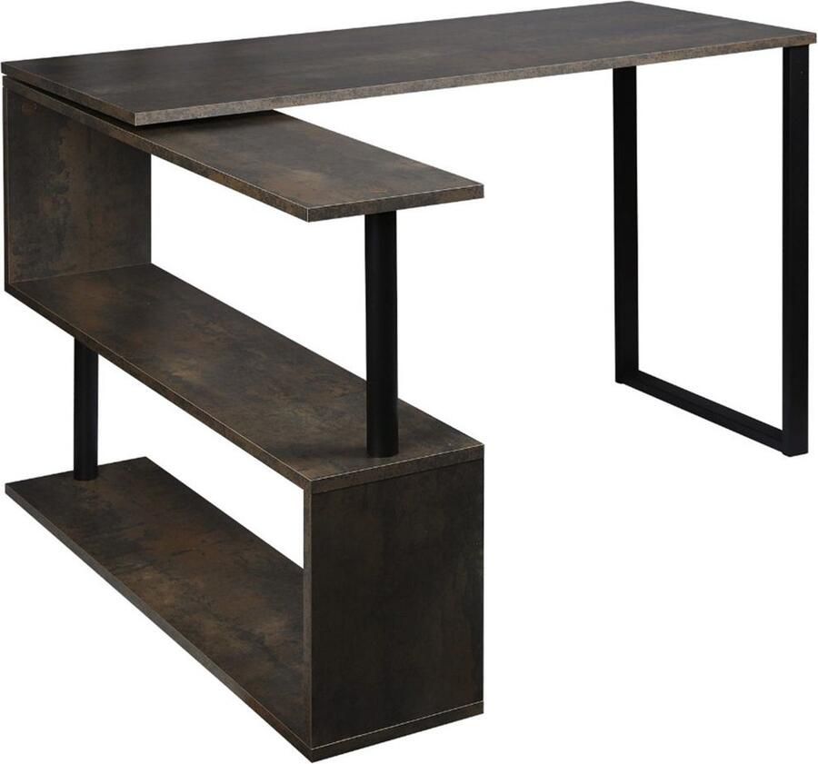 Dailysupplies Hoekbureau Game Bureau Organizer 120x50cm Donker Bruin