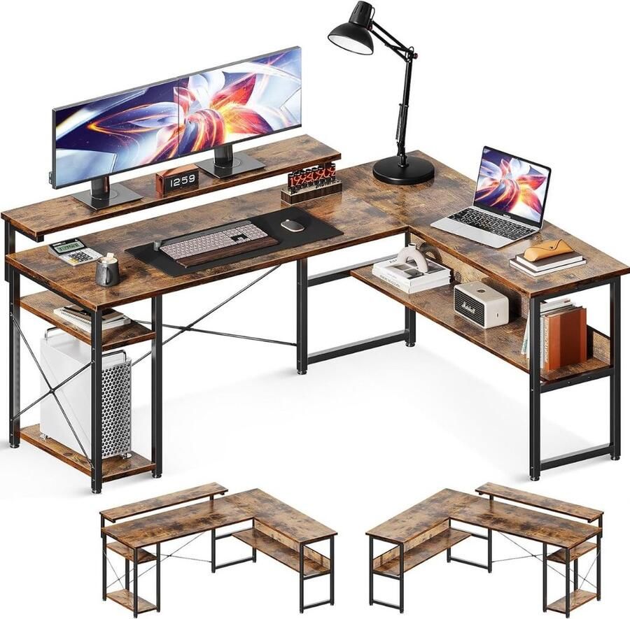 Dailysupplies Hoekbureau Game Bureau Organizer 160x120cm Hout