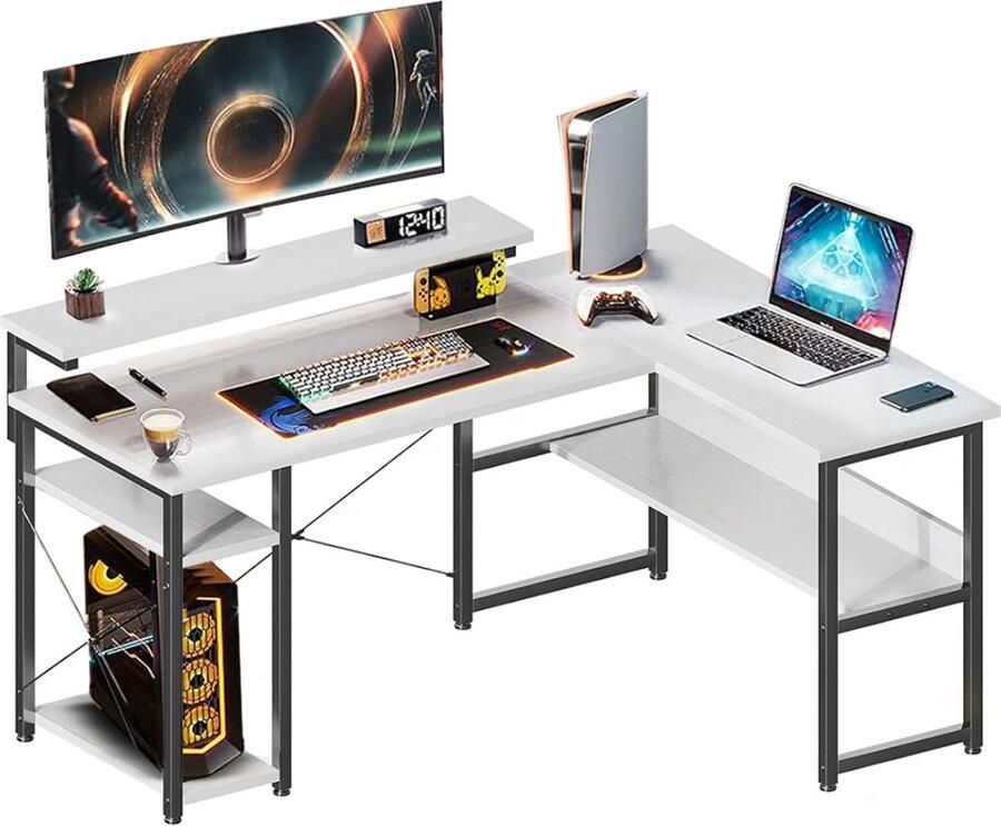 Dailysupplies Hoekbureau Game Bureau Organizer 160x120cm Wit