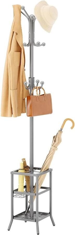 DailySupplies Kapstok Staand Garderoberek Kledingrek Haken- Industrieel Grijs