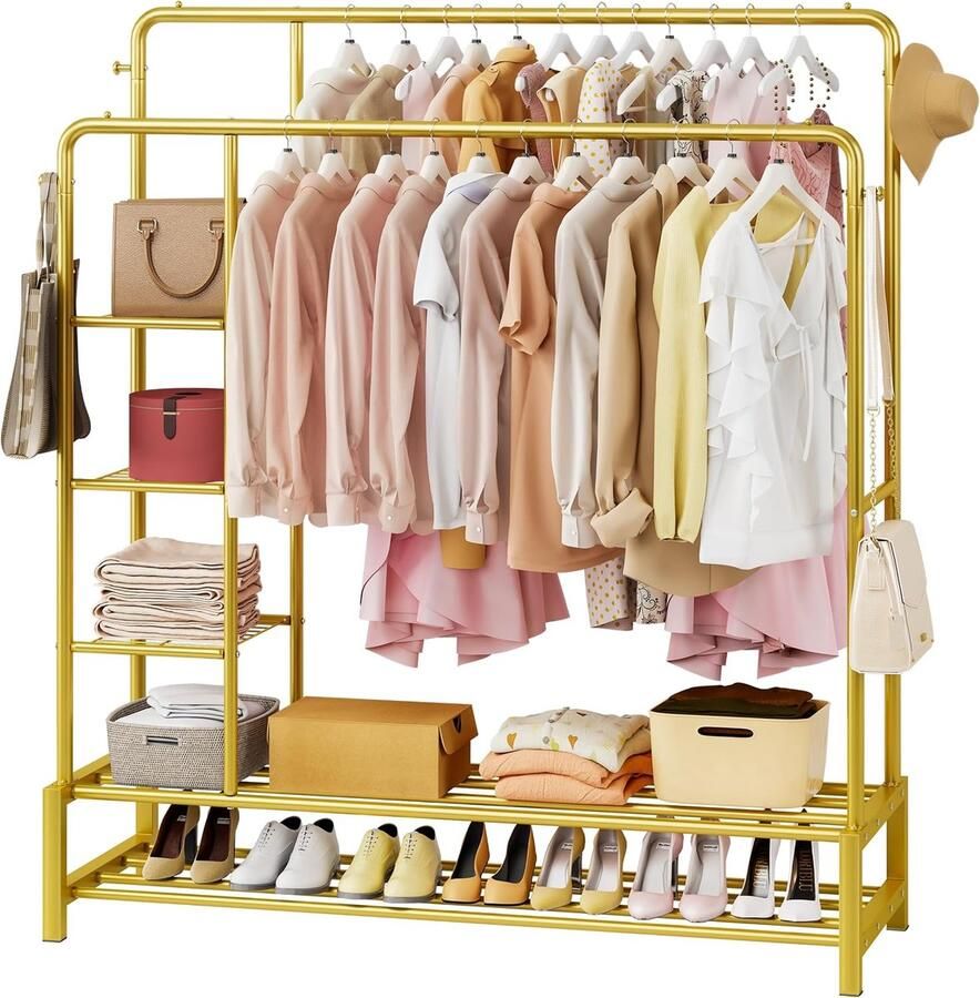 DailySupplies Kledingrek Metaal Kledinghangers Dressboy Goud