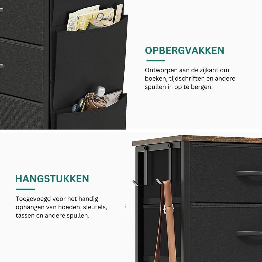 DailySupplies Ladenkastje Ladeblok Bureau Organizer Archiefkast Zwart - Foto 2