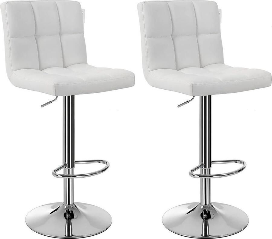 DailySupplies Luxe Barkrukken set van 2 Barkruk Barkrukken met Rugleuning Wit