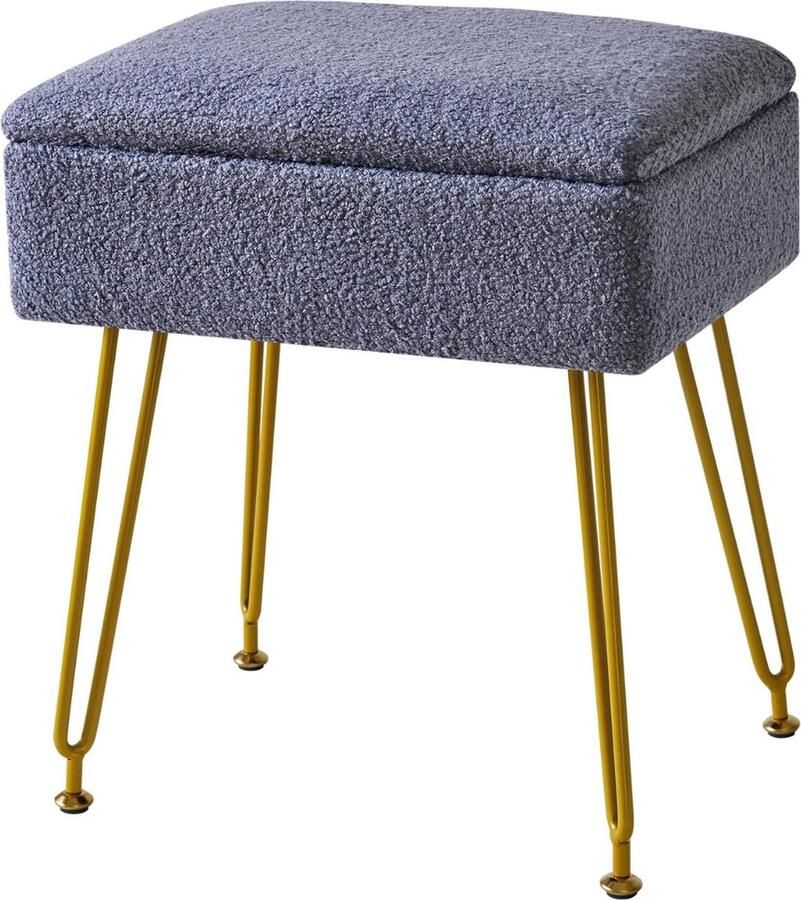 DailySupplies Make up Stoel Kaptafel Kruk Visagie Blauw