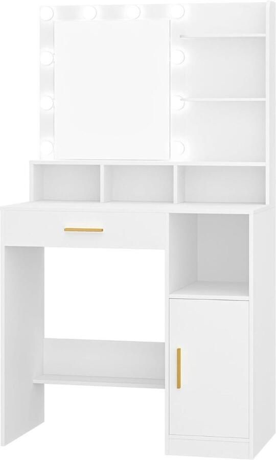 DailySupplies Make Up tafel met Spiegel Kaptafel voor Meisjes Hollywood Spiegel met Verlichting