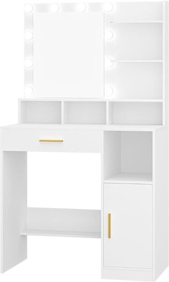 DailySupplies Make Up tafel met Spiegel Kaptafel voor Meisjes Hollywood Spiegel met Verlichting