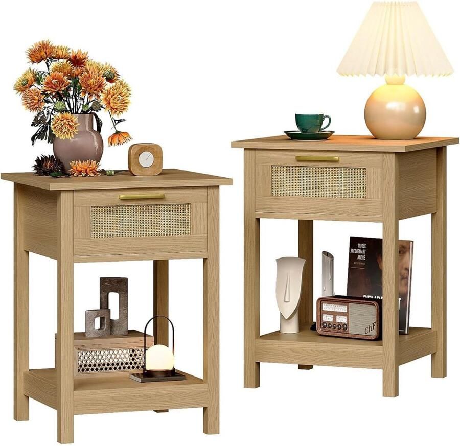 DailySupplies Nachtkastje set van 2 Nachtkastjes Industrieel Kastje met Lades