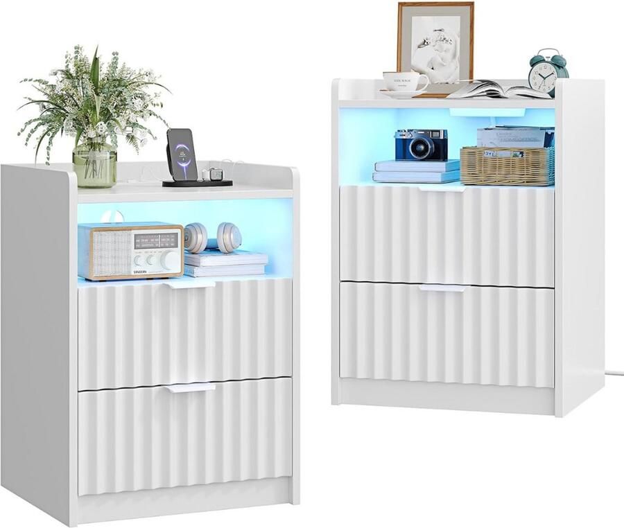 DailySupplies Nachtkastje set van 2 Nachtkastjes Industrieel Kastje met Lades