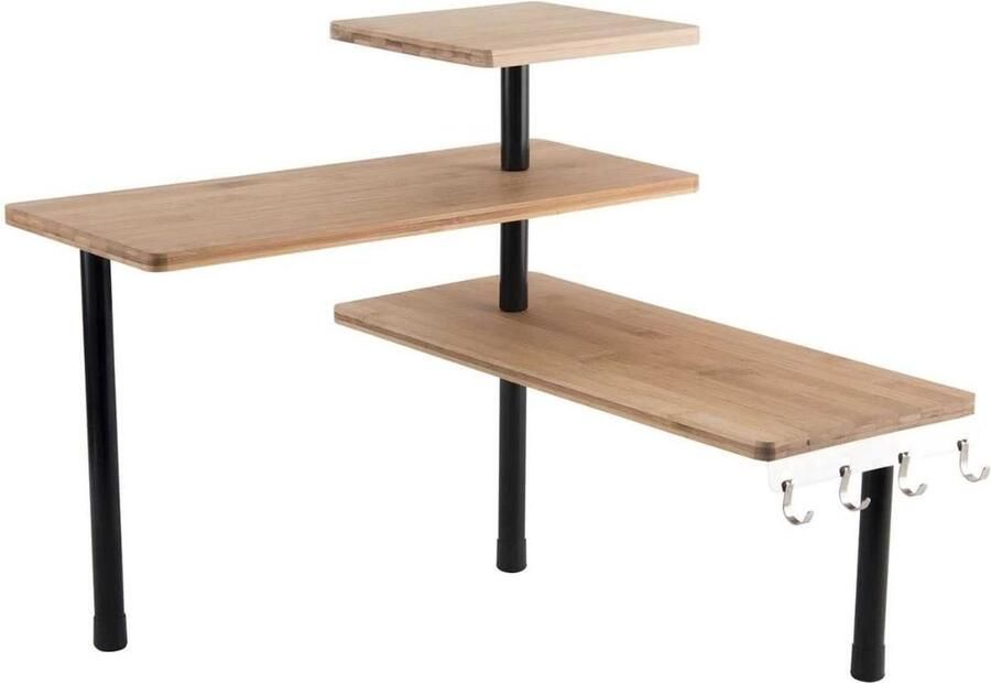 DailySupplies Rustieke Industriële Houten Plank Wandmontage Hoekrek Display Decor Hoekplank Zwevende Wandplank Organizer voor Slaapkamer Keuken Badkamer