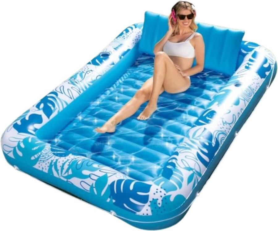 DailySupplies MRKK Tanning Pool Bed Luchtbed Zwembad Opblaasbaar Blauw