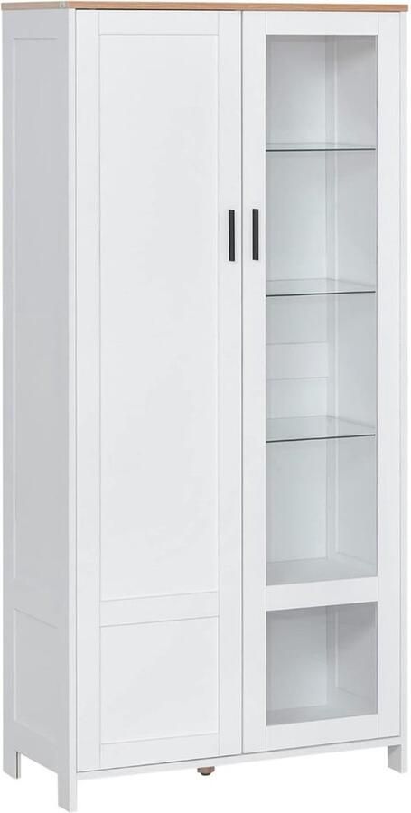 DailySupplies Vitrinekast met Glas Dressoir Kasten Opbergkast Wit