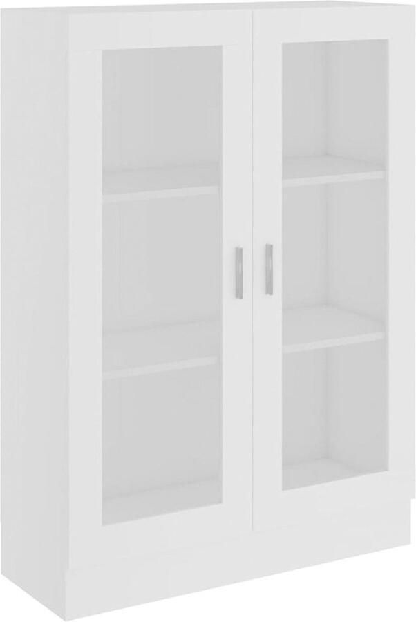 DailySupplies Vitrinekast met Glas Vitrinekasten Woonkamer 30x85x115cm Wit