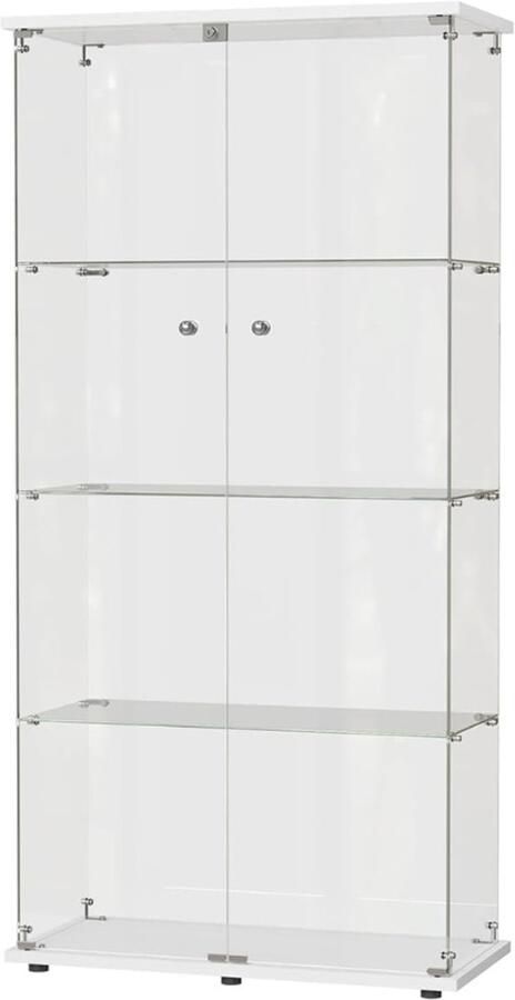 DailySupplies Vitrinekast met Glas Vitrinekasten Woonkamer Wit