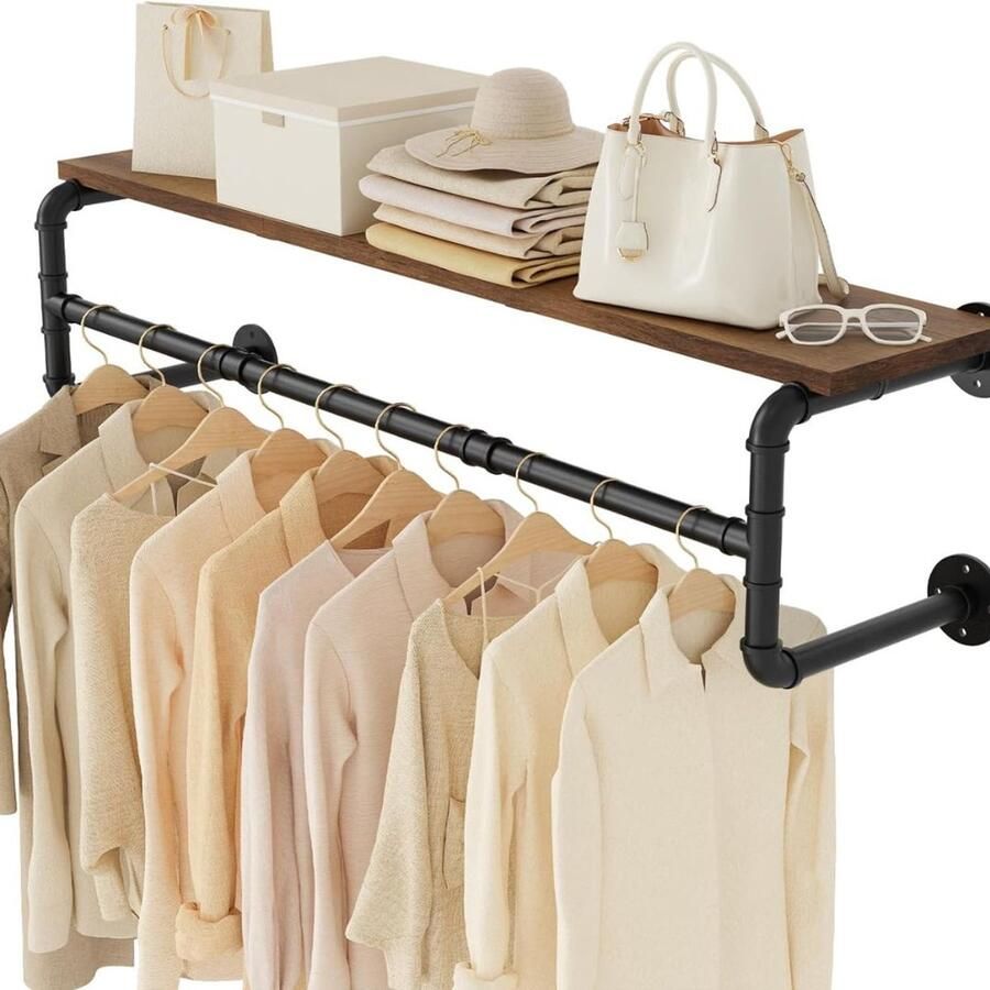 DailySupplies Wandkapstok met Hoedenplank Kapstok Hangend met Plank Wandhaak