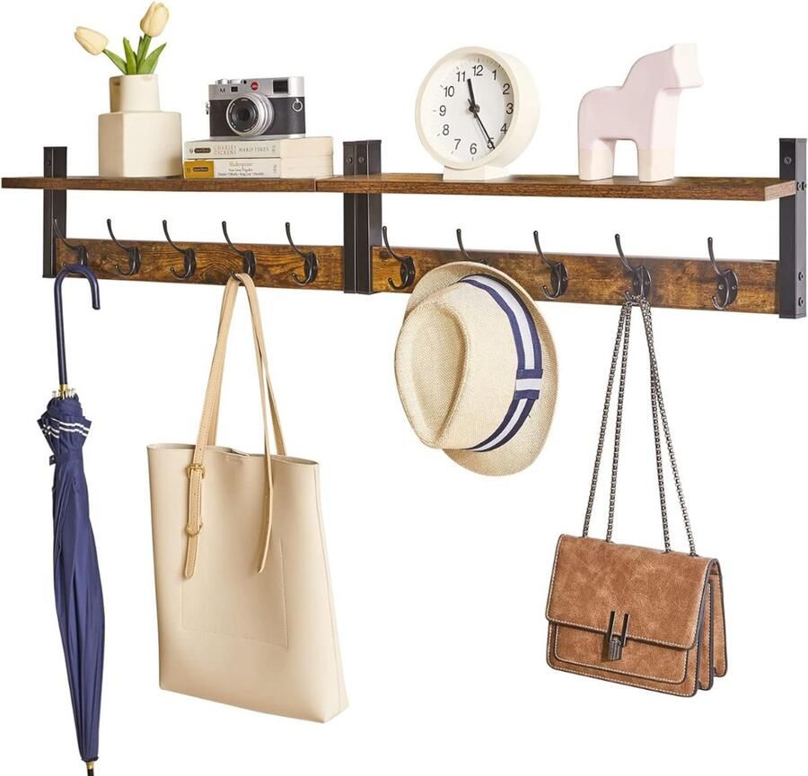 DailySupplies Wandkapstok met Hoedenplank Kapstok Wandplank