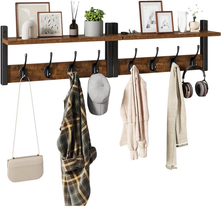 DailySupplies Wandkapstok met Hoedenplank Kapstok Wandplank