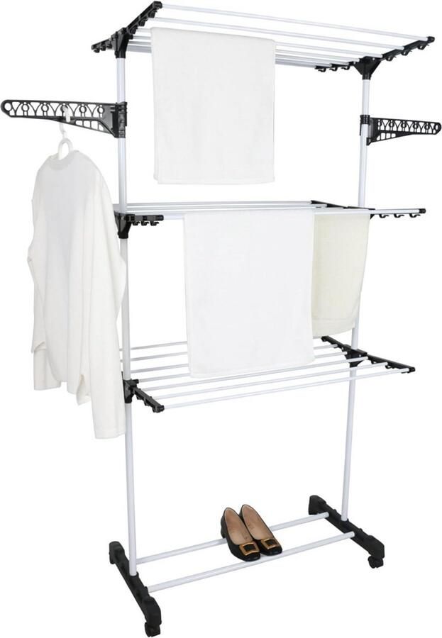 DailySupplies Wasrek Inklapbaar op Wieltjes Droogmolen Droogtoren Staand