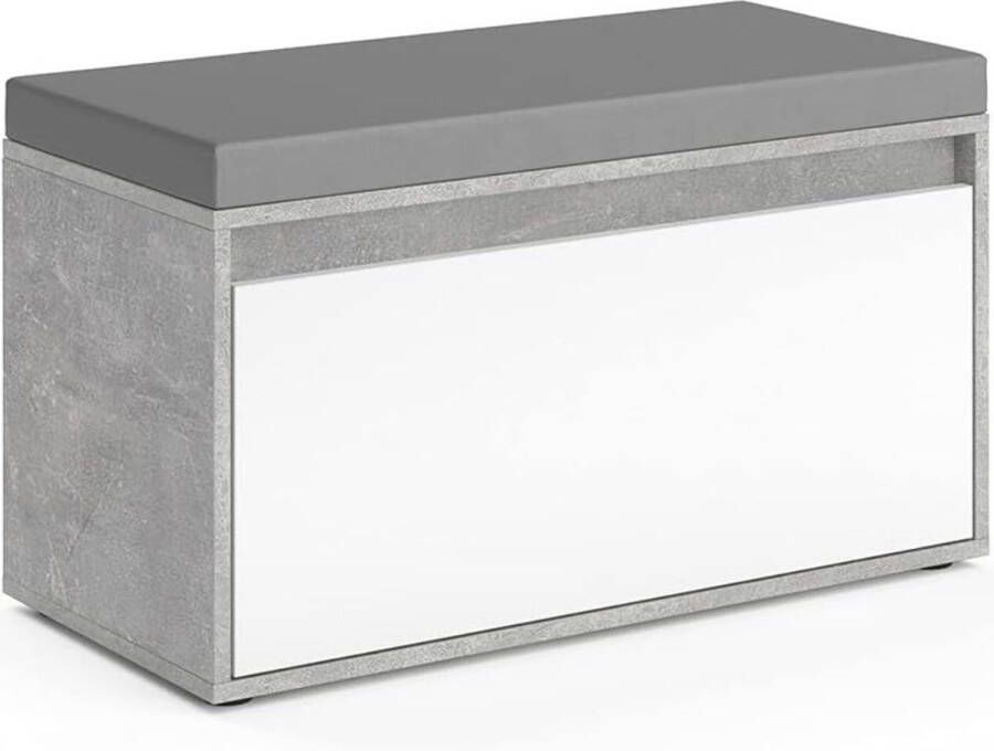 Dailysupplies Luxe Dekenkist voor Dekens en Extra Opslag Bijzet Bankje Opbergbank Binnen en Buiten Dekenkisten voor Slaapkamers Bank met Opslagruimte Bedkist Grijs met Wit