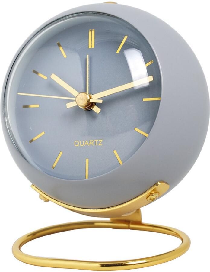 Daity 1 Pack Kleine tafelklok bureauwekker met nachtlampje en anti-tikfunctie op batterijen werkende tafelklok met high-definition glas geschikt voor woonkamer slaapkamer en als decoratie op het nachtkastje (batterijen niet inbegrepen)