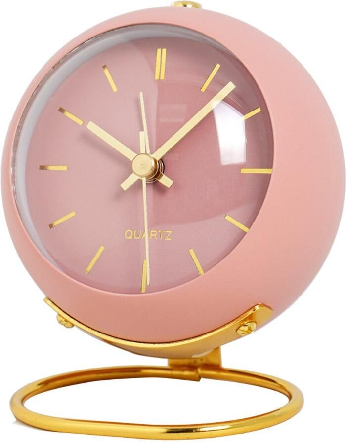 Daity 1 Pack Kleine tafelklok bureauwekker met nachtlampje en anti-tikfunctie op batterijen werkende tafelklok met high-definition glas geschikt voor woonkamer slaapkamer en als decoratie op het nachtkastje (batterijen niet inbegrepen)