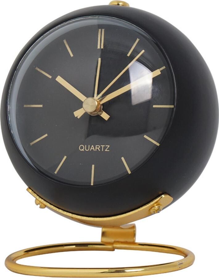 Daity 1 Pack Kleine tafelklok bureauwekker met nachtlampje en anti-tikfunctie op batterijen werkende tafelklok met high-definition glas geschikt voor woonkamer slaapkamer en als decoratie op het nachtkastje (batterijen niet inbegrepen)