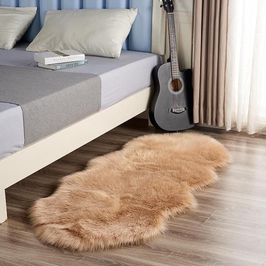 Daity 1 stuk pluche tapijt pluizig vloerkleed voor de slaapkamer dik pluche tapijt harig nachtkastje voor de kinderkamer pluche binnentapijt voor de woonkamer (40*60cm)