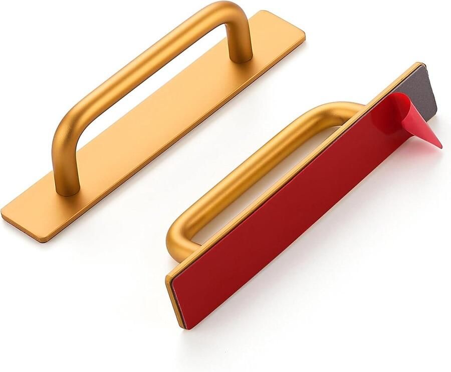 Daity 2-pack Zelfklevende kastgrepen zelfklevende ladegrepen geen boren nodig duw-trekgrepen voor keukenkastjes ramen schuifdeuren en meer 5 83 inch Goud