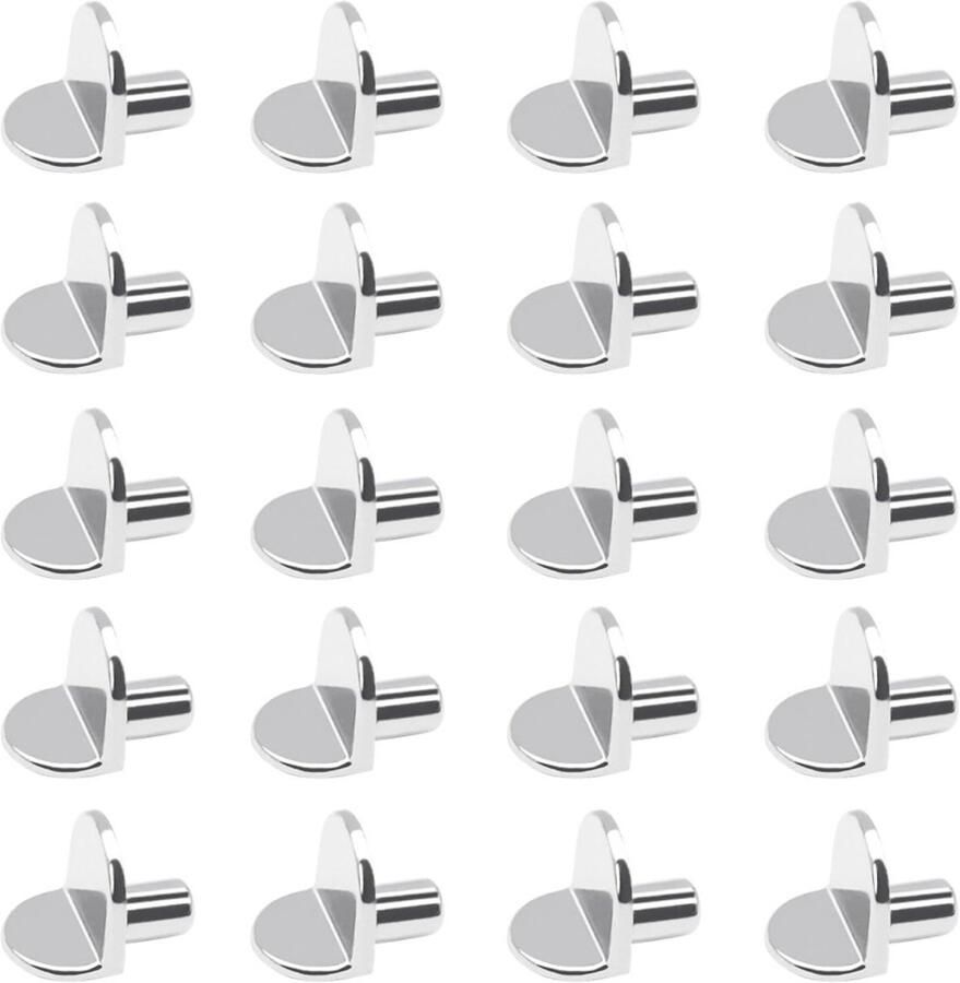 Daity 20 stuks Planksteunpennen L-vormige massief metalen meubelplankpennen voor keuken kast boekenkast garderobeplanken (zilver)