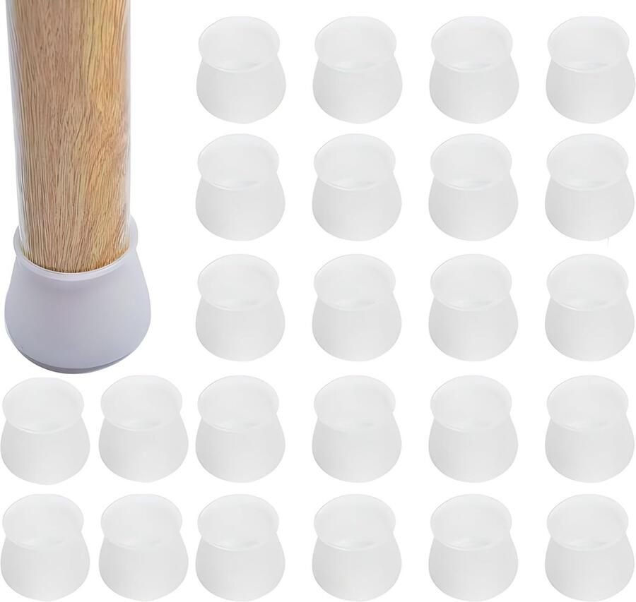 Daity 24 stuks Stoelpoot beschermers Antislip meubelbeschermers Geschikt voor bank- stoel- tafelpoten plastic siliconen sokken ter bescherming
