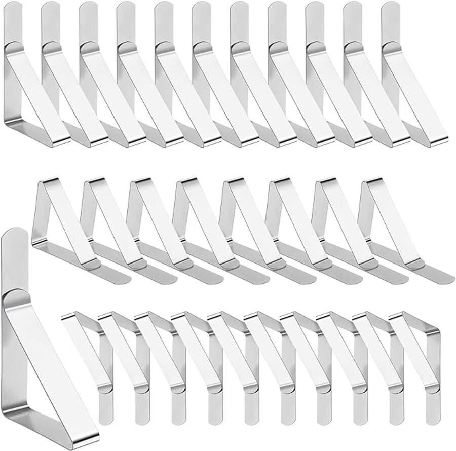 Daity 30-pack tafelkleedklemmen roestvrij staal geschikt voor binnen- en buitengebruik geschikt voor picknicks feesten bruiloften diners en scholen