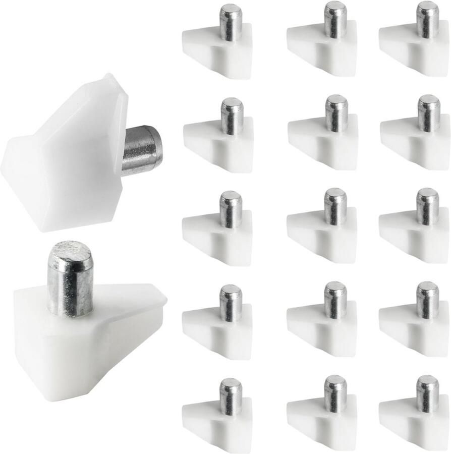 Daity Verpakking van 30 Witte plankpennen 5 mm kunststof plankpennen kastplankklemmen plankbevestigingspennen voor boekenkasten kasten planken kasten