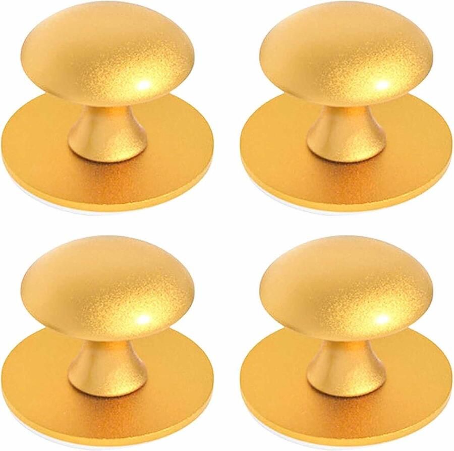 Daity 4-pack Zelfklevende kastgrepen zelfklevende ladegrepen geen boren nodig duw-trekgrepen voor keukenkastjes ramen schuifdeuren en meer（Goud）