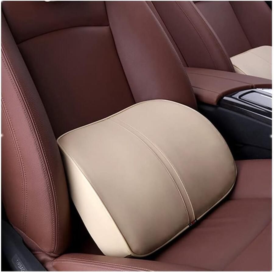 Daity Memory Foam Lendensteunkussen Midden- Ondersteuningskussen voor Autostoelen Bureaustoelen Fauteuils enz. (Beige)