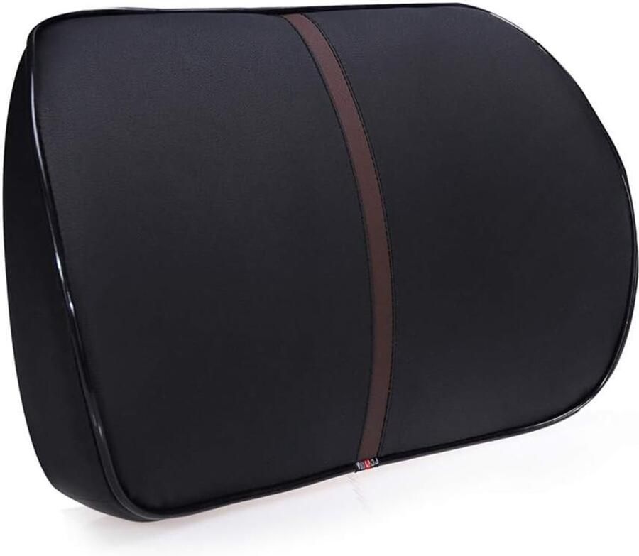 Daity Memory Foam Lendensteunkussen Midden Ondersteunend Kussen voor Autostoelen Bureaustoelen Fauteuils enz. (Zwart)