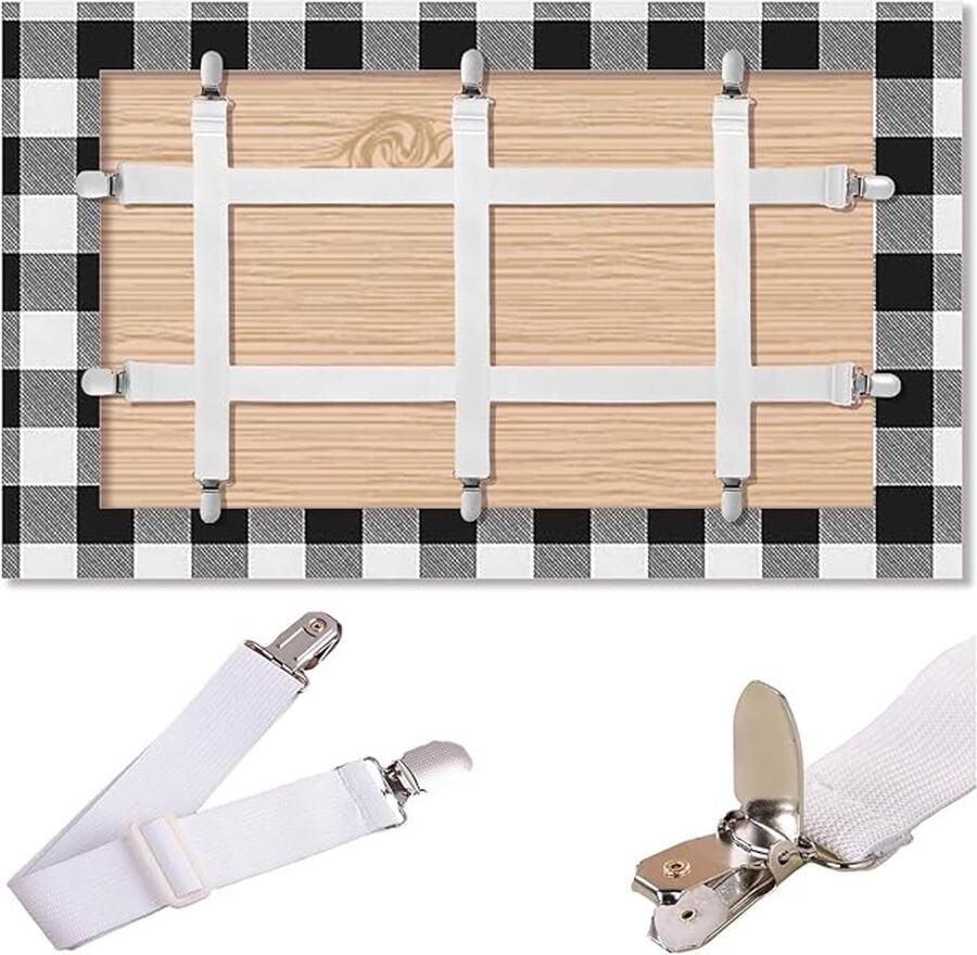 Daity Tafelkleedklemmen voor buiten 5-pack tafelkleedklemmen tafelkleedhouders elastische lakenbevestigingen voor beddengoed bedden matrassen of banken