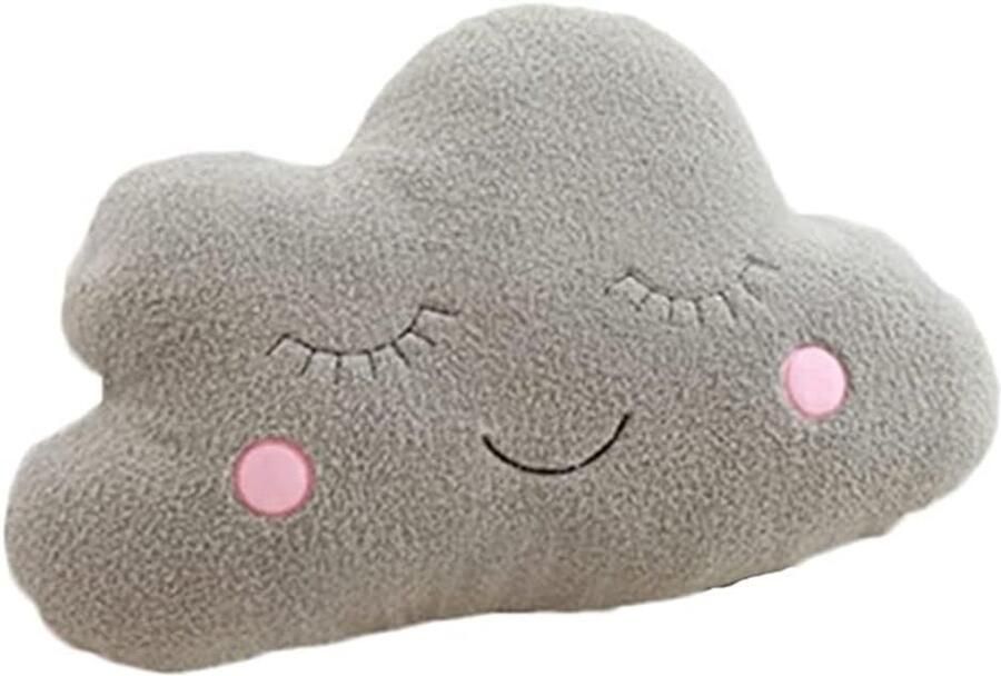 Daity Zacht pluche sterrenkussen maanwolk fris kussen bedkussen thuiskantoor bank autostoelkussen feestartikelen (wolk (55 * 45) cm grijs)