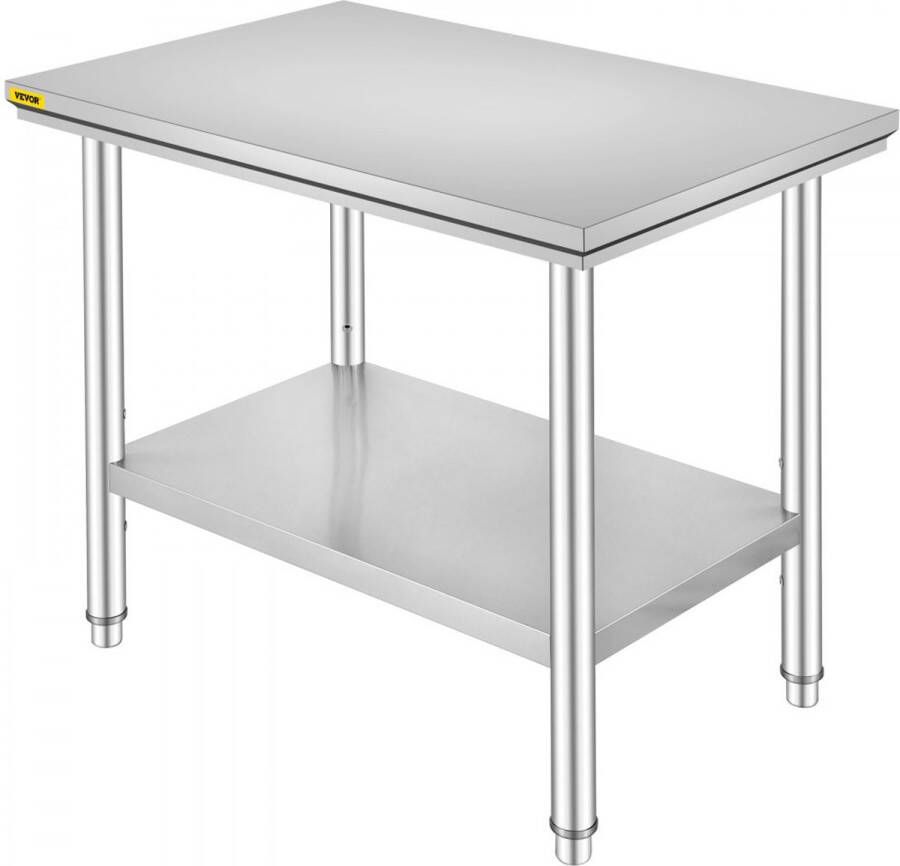 Rvs Tafel Keukentafel 24x36 roestvrijstalen keukenwerkvoorbereidingstafel Commerciële Nsf verstelbare poten