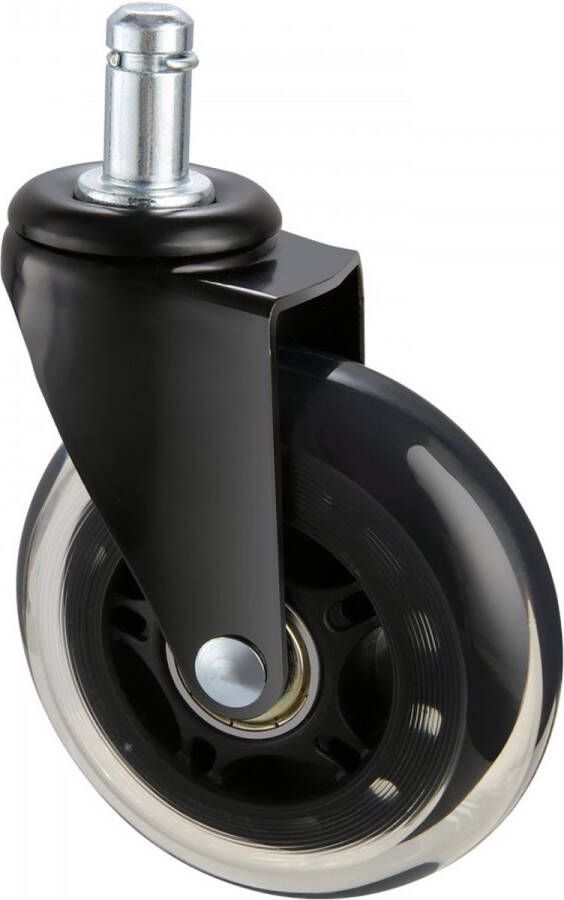 Dakta bureaustoelwielen (set van 5) φ76 2MM vervangende harde vloerwielen gemaakt van polyurethaan bureaustoelwielen 59kg draagvermogen draaistoelwielen ideaal voor bureaustoelen gamestoelen draaistoelen