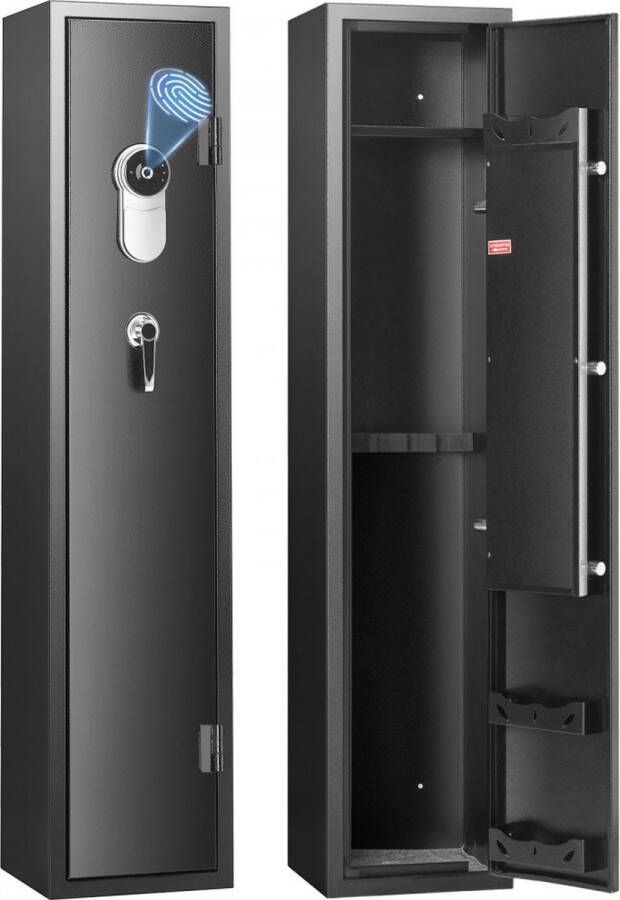 Dakta munitiekast geweerkast plaatstaal lange geweerkast 5 lange kanonnen en 4 pistolen verstelbare geweerkast 30 vingerafdruksloten inclusief kogellagerrek en bevestigingsmateriaal