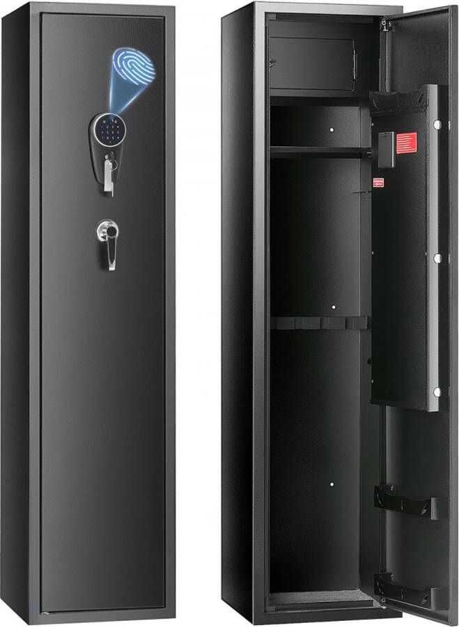 Dakta munitiekast geweerkast plaatstaal lange geweerkast 6 lange kanonnen en 4 pistolen verstelbare geweerkast 3-12-cijferige wachtwoordbeveiliging inclusief kogellagerrek en bevestigingsmateriaal