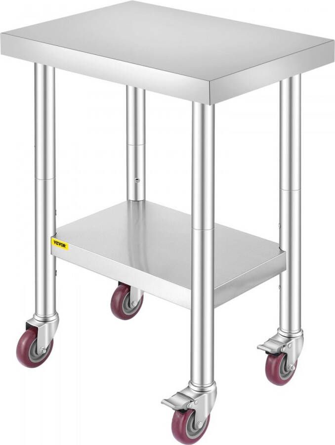 Rvs Werktafel Roestvrij Staal Commerciële Keukentafel Voedselbereidingstafel 24x18x34in