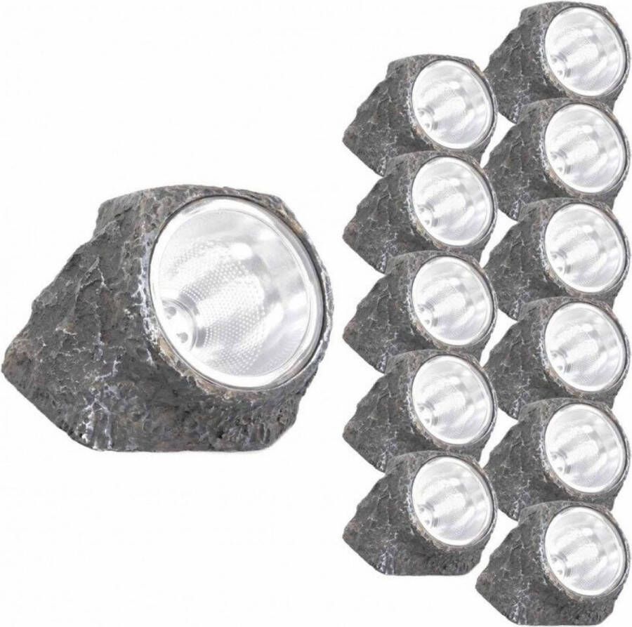 Dakta Tuinverlichting 12 stuks Outdoor Buiten Lamp Waterproof Kiezelstenen Steen