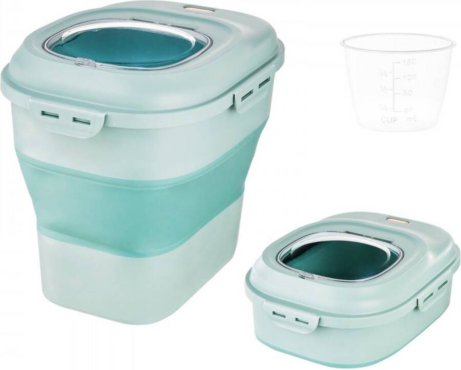 Dakta voorraadpotten opbergdoos keuken 6 5-25L 100% luchtdichte opvouwbare voorraadbak PP sluitsysteem oprolbare voorraadpotten voor rijst meel suiker bonen noten dierenvoeding etc