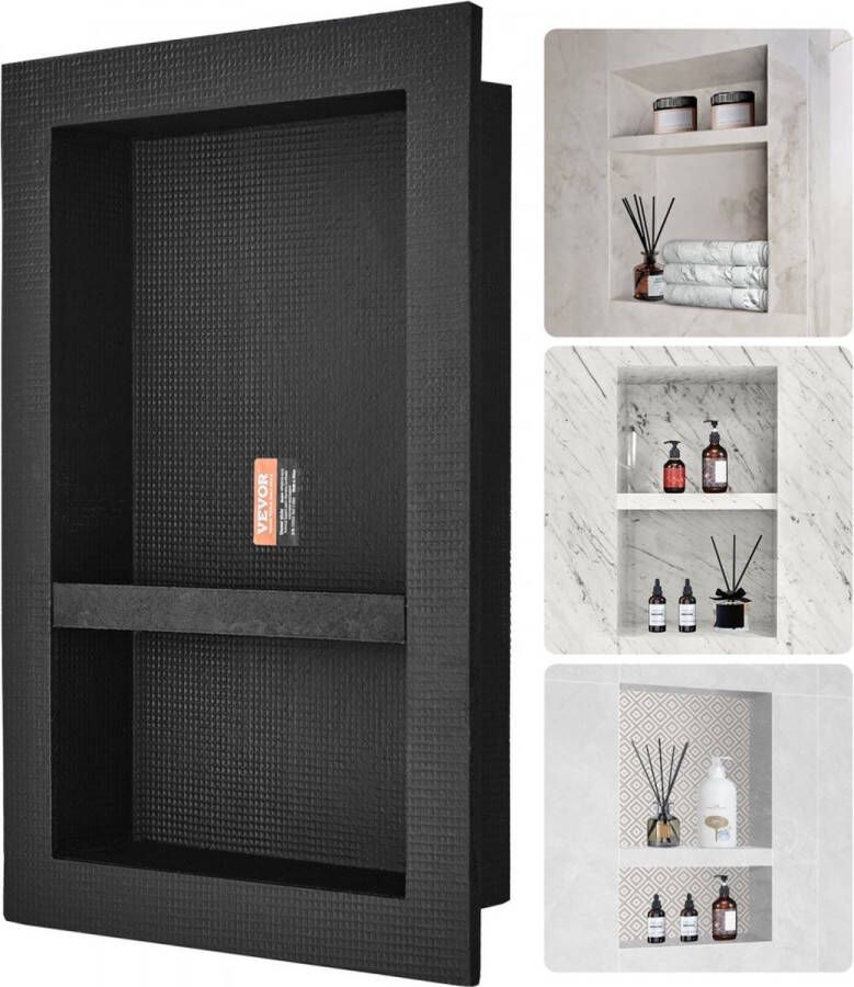 Dakta wandnis 10x40 64x60 96cm douchenis nis betegelbaar dubbellaags waterdichte nismontage achterwandmateriaal (XPS hout cement) geschikt voor badkamer slaapkamer studeerkamer