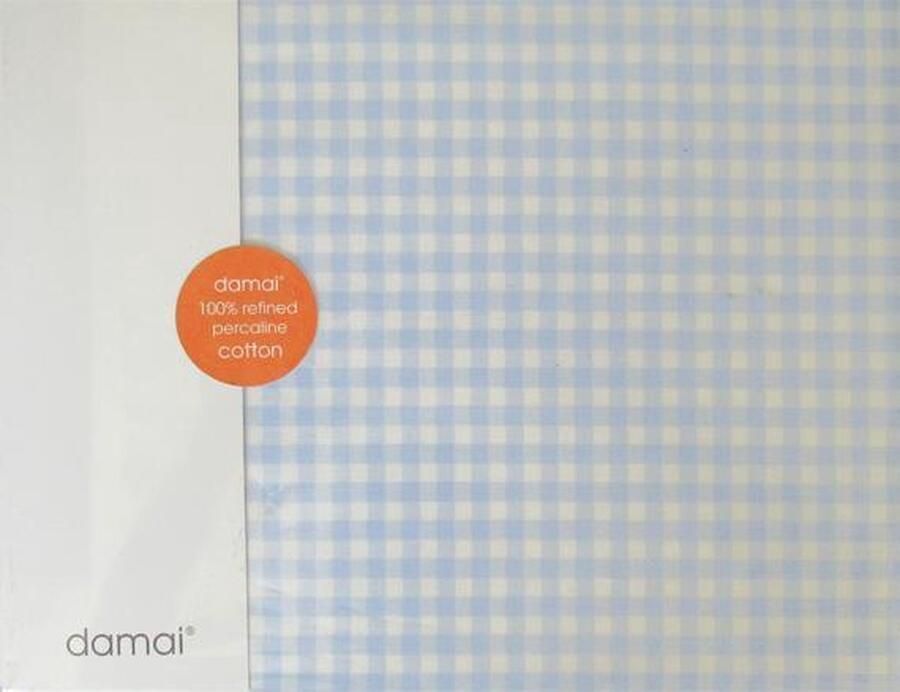 Damai Vichy Hoeslaken Ledikant 60x120 cm Blue