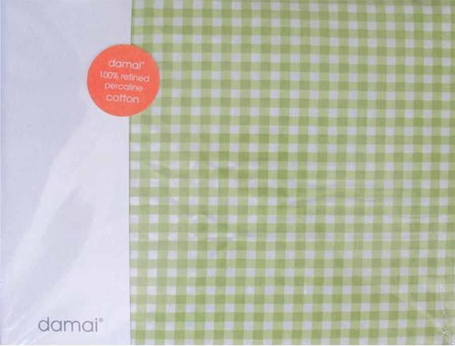 Damai Vichy Hoeslaken Ledikant 60x120 cm Green