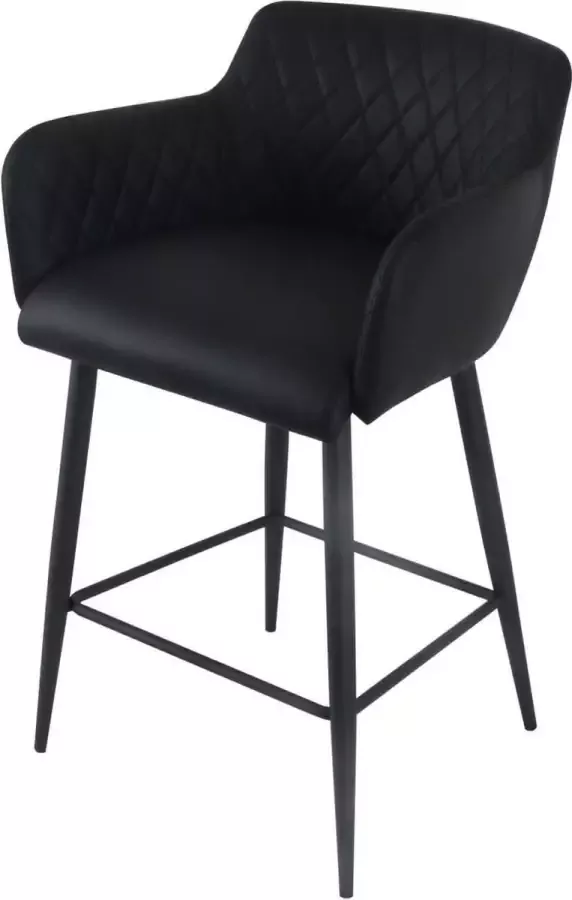 Damiware Barkruk lederlook kunstleer metaal 65 cm Rose